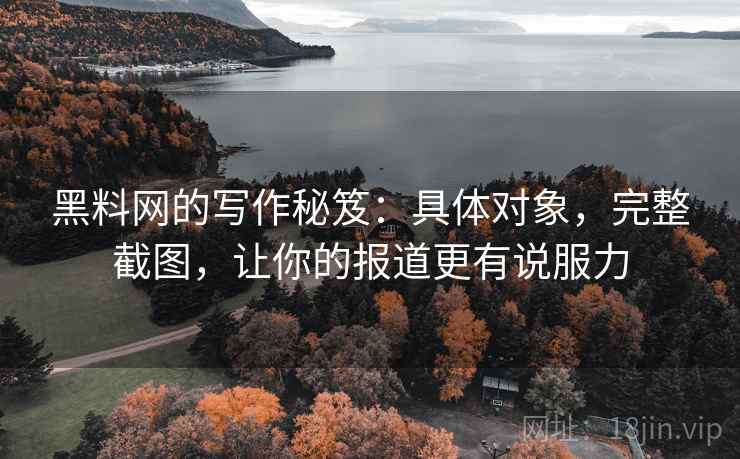 黑料网的写作秘笈：具体对象，完整截图，让你的报道更有说服力