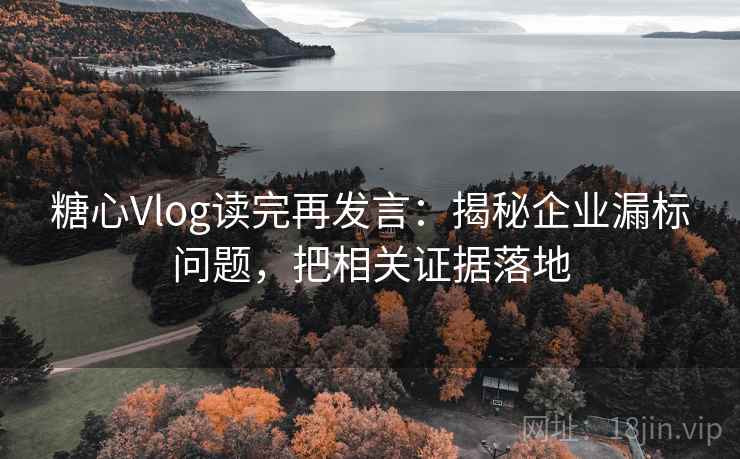 糖心Vlog读完再发言：揭秘企业漏标问题，把相关证据落地